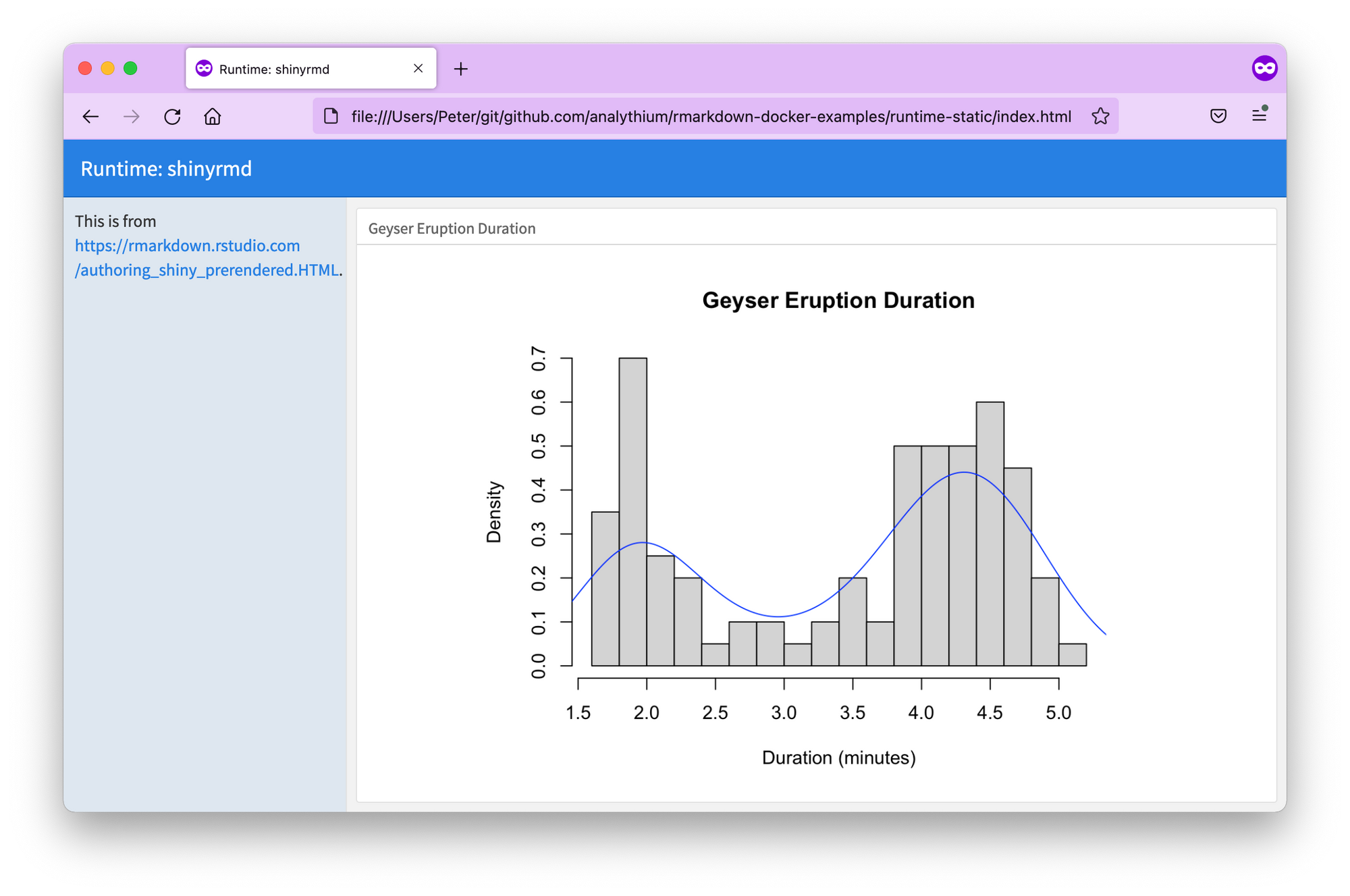 Containerizing Interactive R Markdown Documents