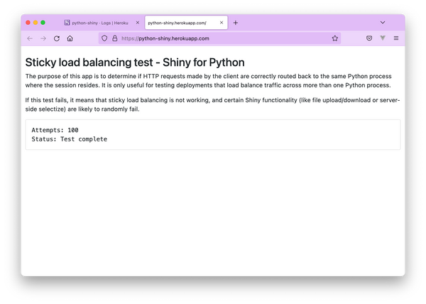 Scaling Shiny Apps For Python And R: Sticky Sessions On Heroku 14 Scaling Shiny Apps for Python and R: Sticky Sessions on Heroku